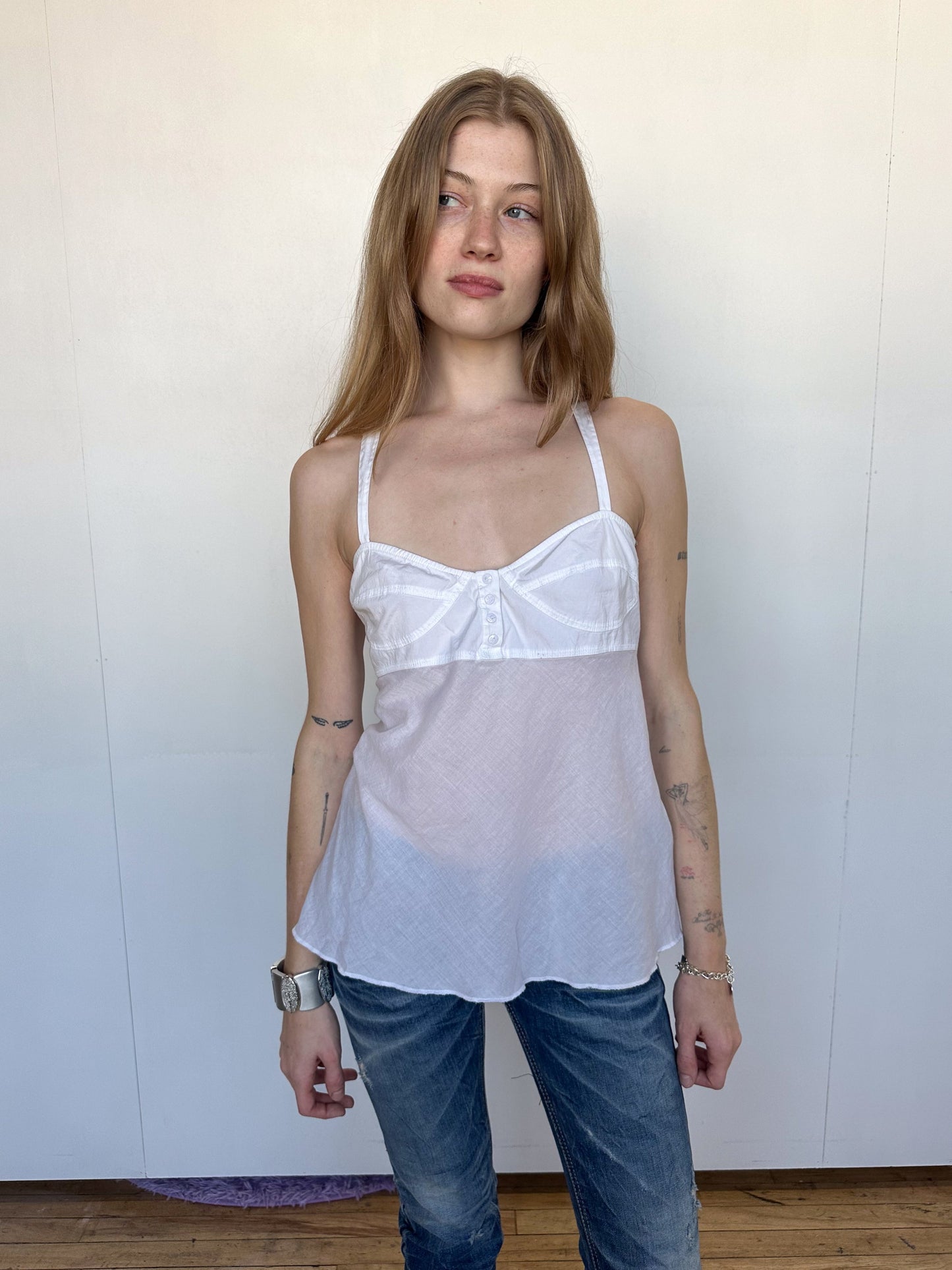 Armani Exchange Babydoll Bustier Tank