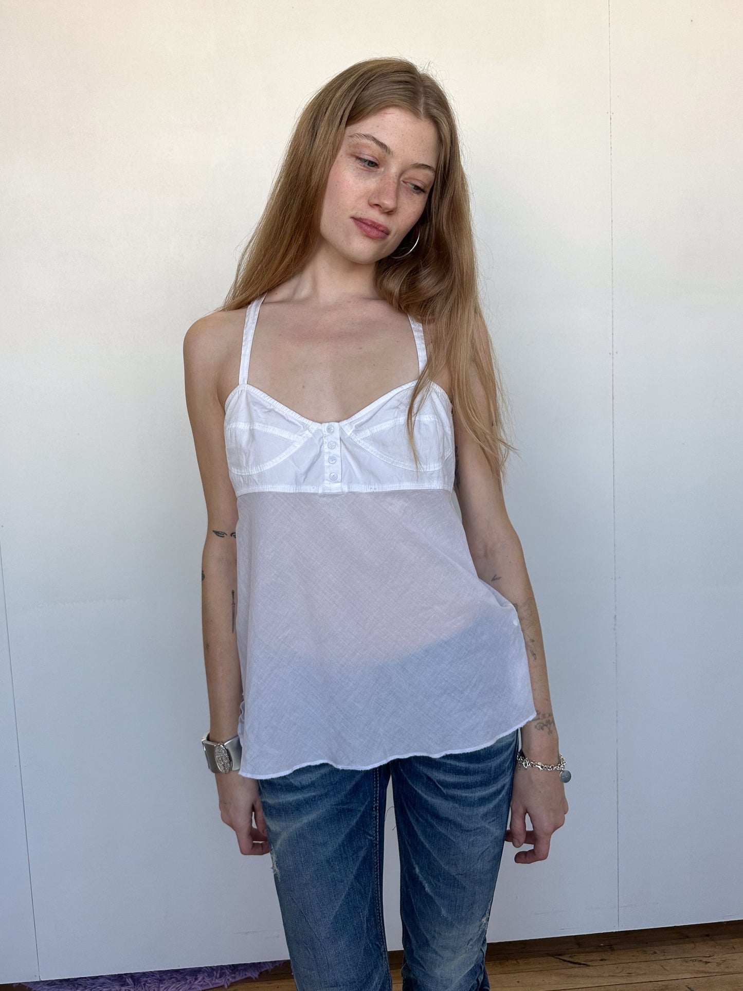 Armani Exchange Babydoll Bustier Tank