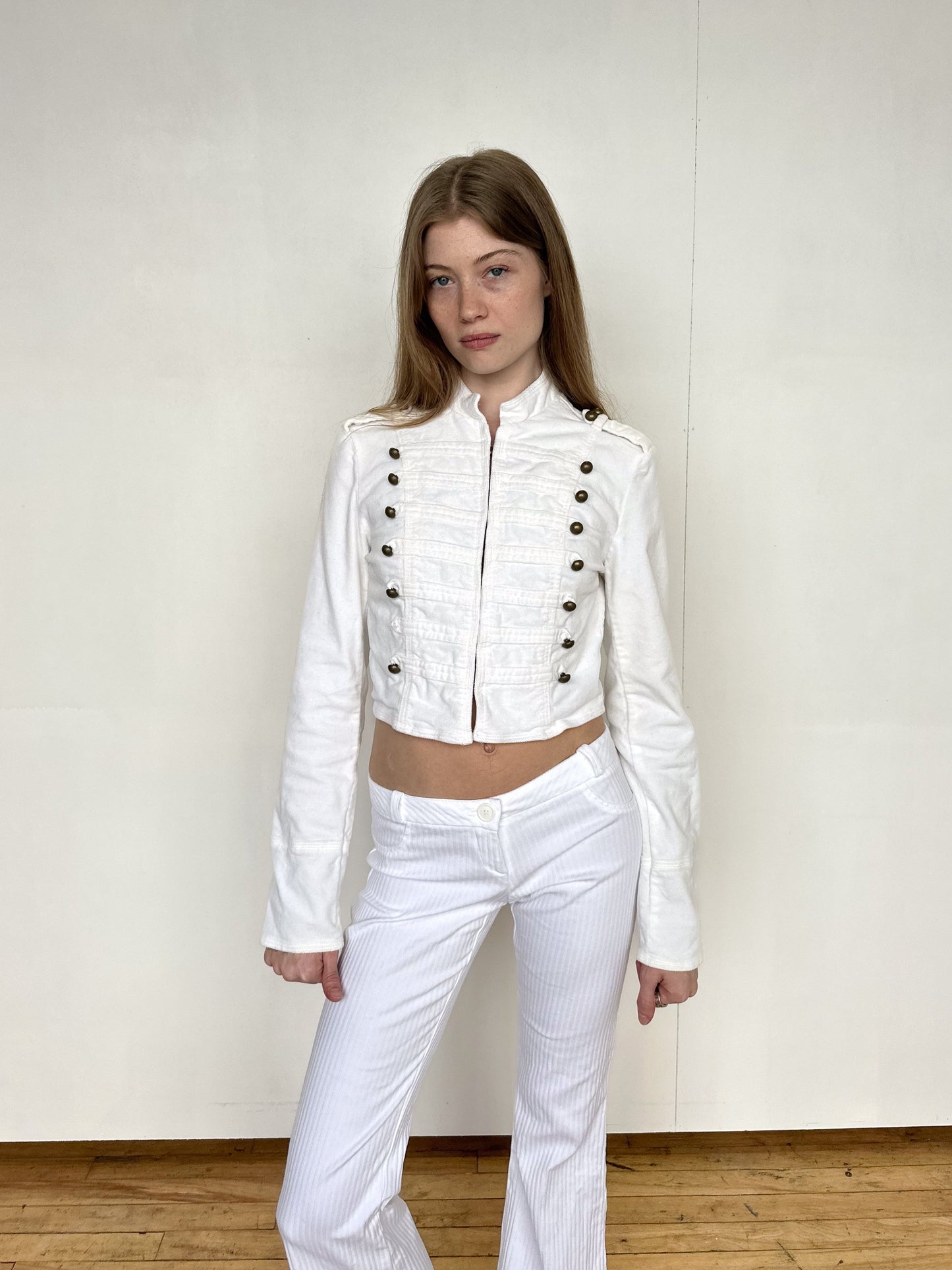 White Velvet Ringleader Jacket