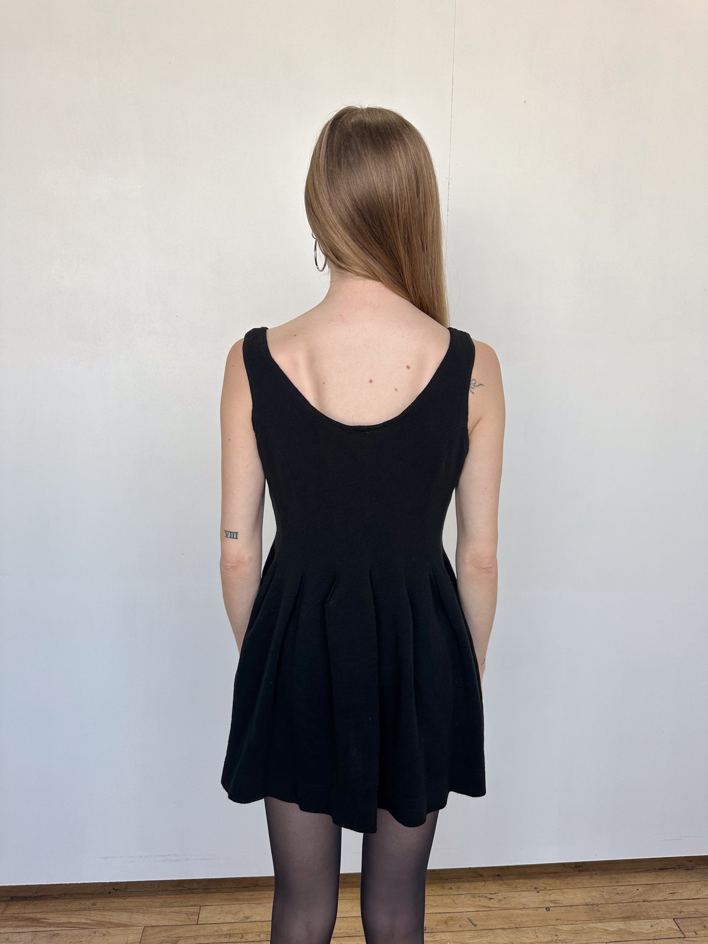 Vintage Knit Mini Pleated Dress